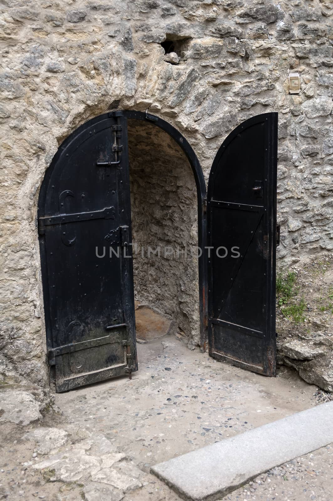 Medieval castle door, Kokorin castle in the Czech Republic.