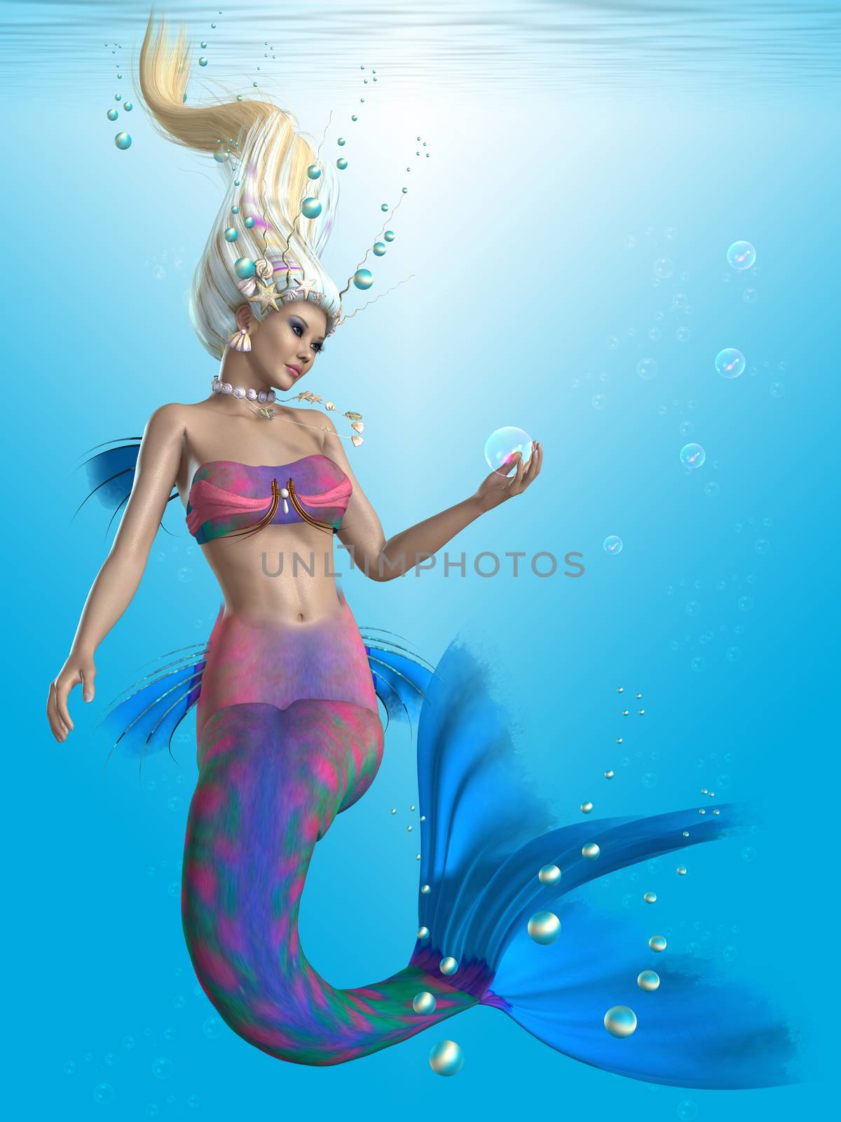 Mermaid in Aqua by Catmando