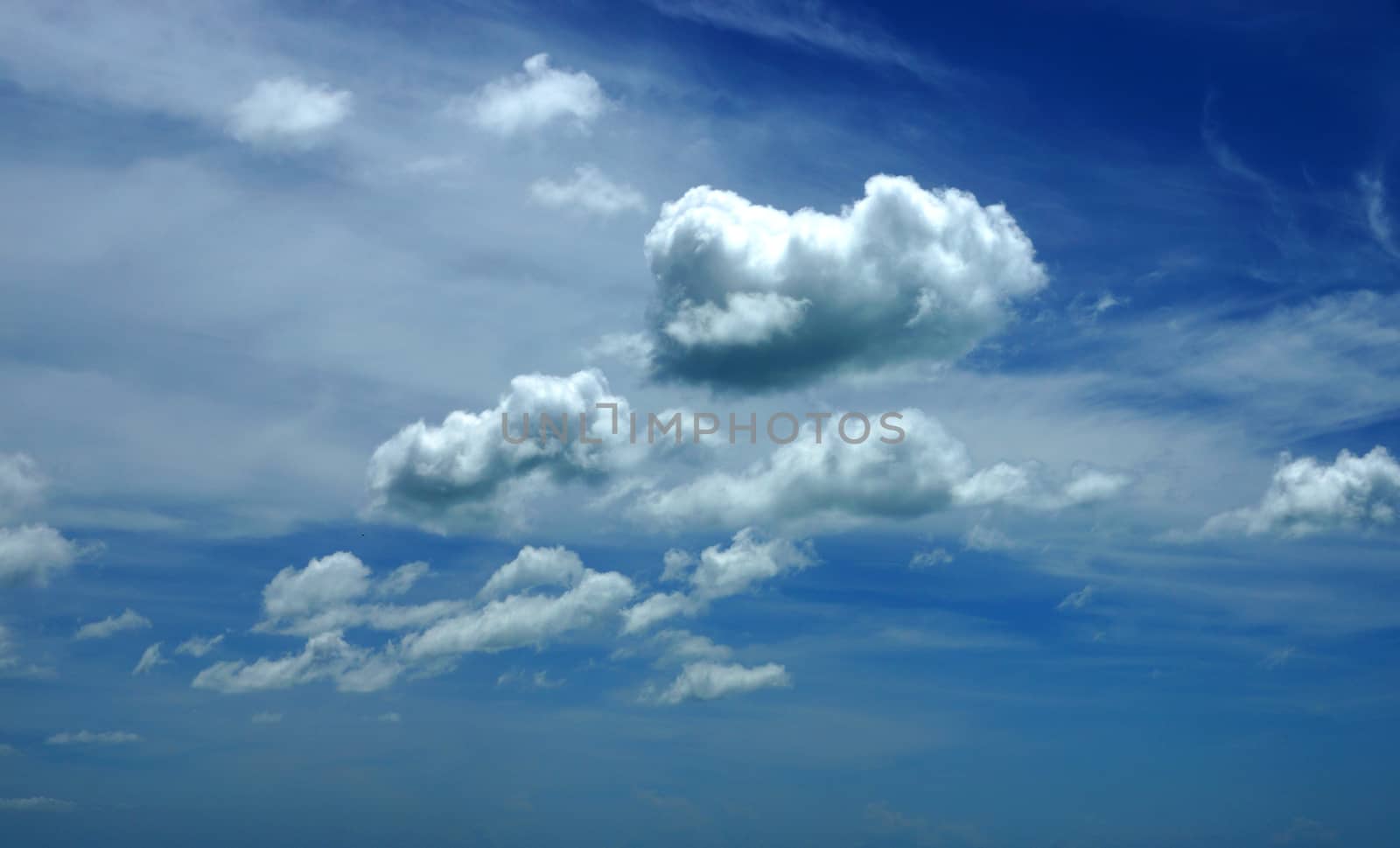 blue sky with cloud closeup by Noppharat_th