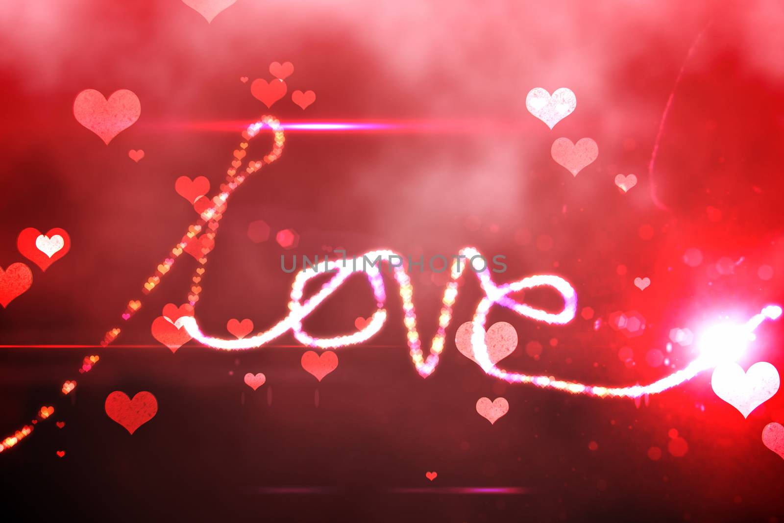 Digitally generated love background in red