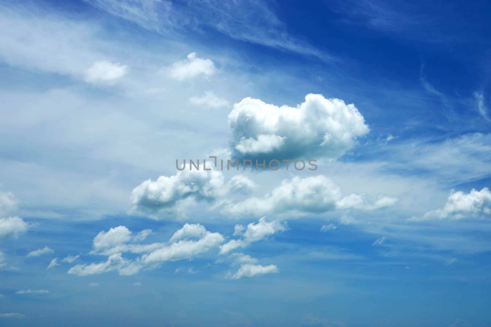 blue sky with cloud closeup by Noppharat_th