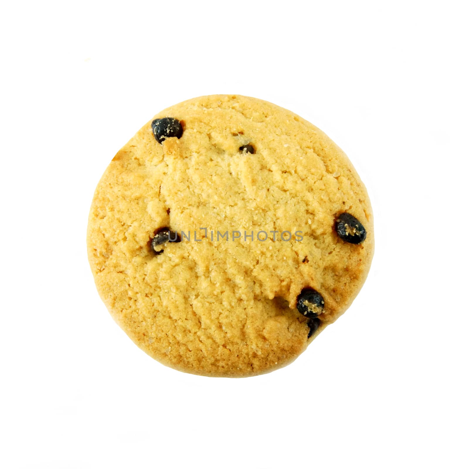 Mini Chocolate chips cookies isolated on white
