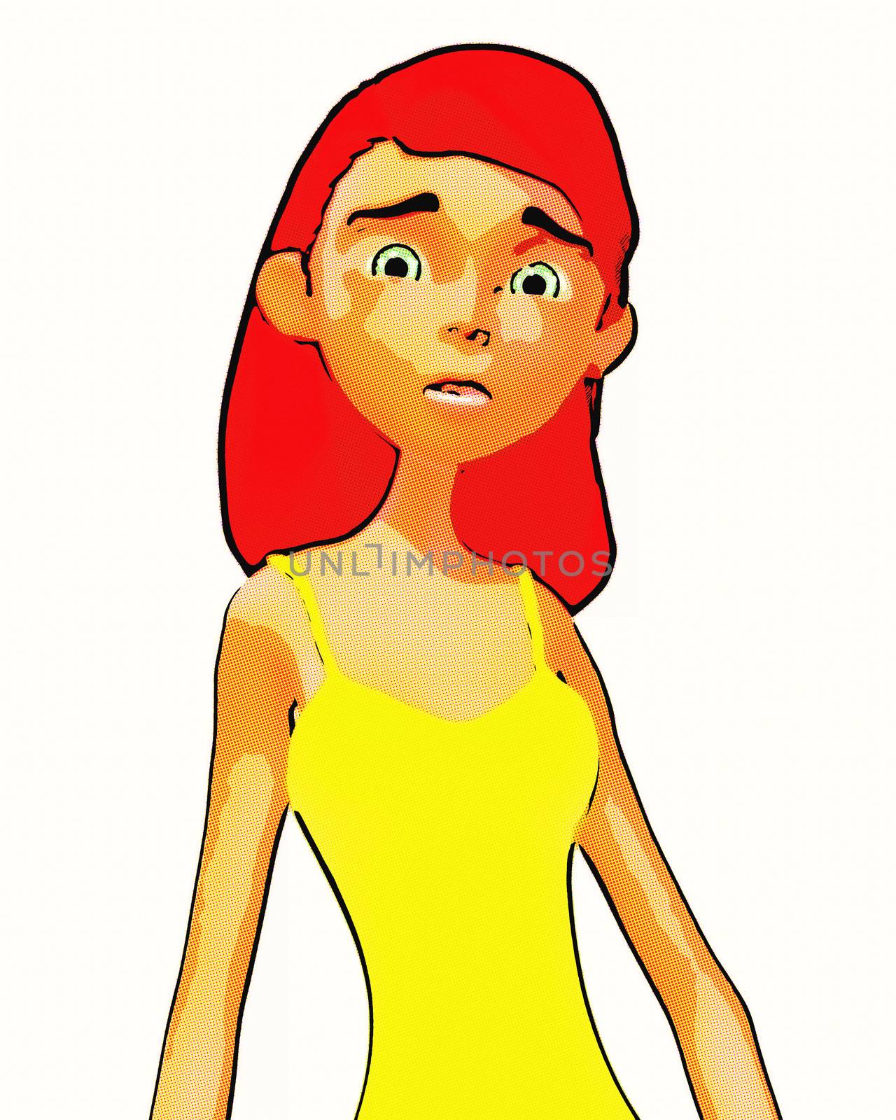 Digital Illustration of a Cartoon Woman