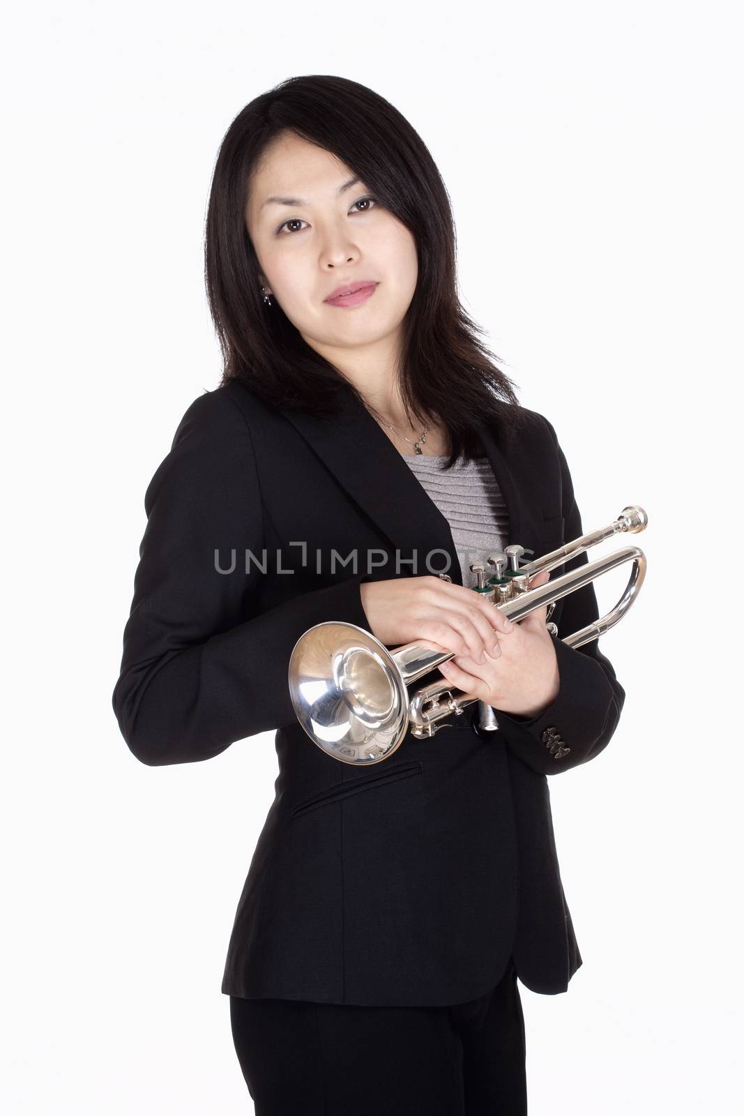 Portrait of a Female Trumpet Player by courtyardpix