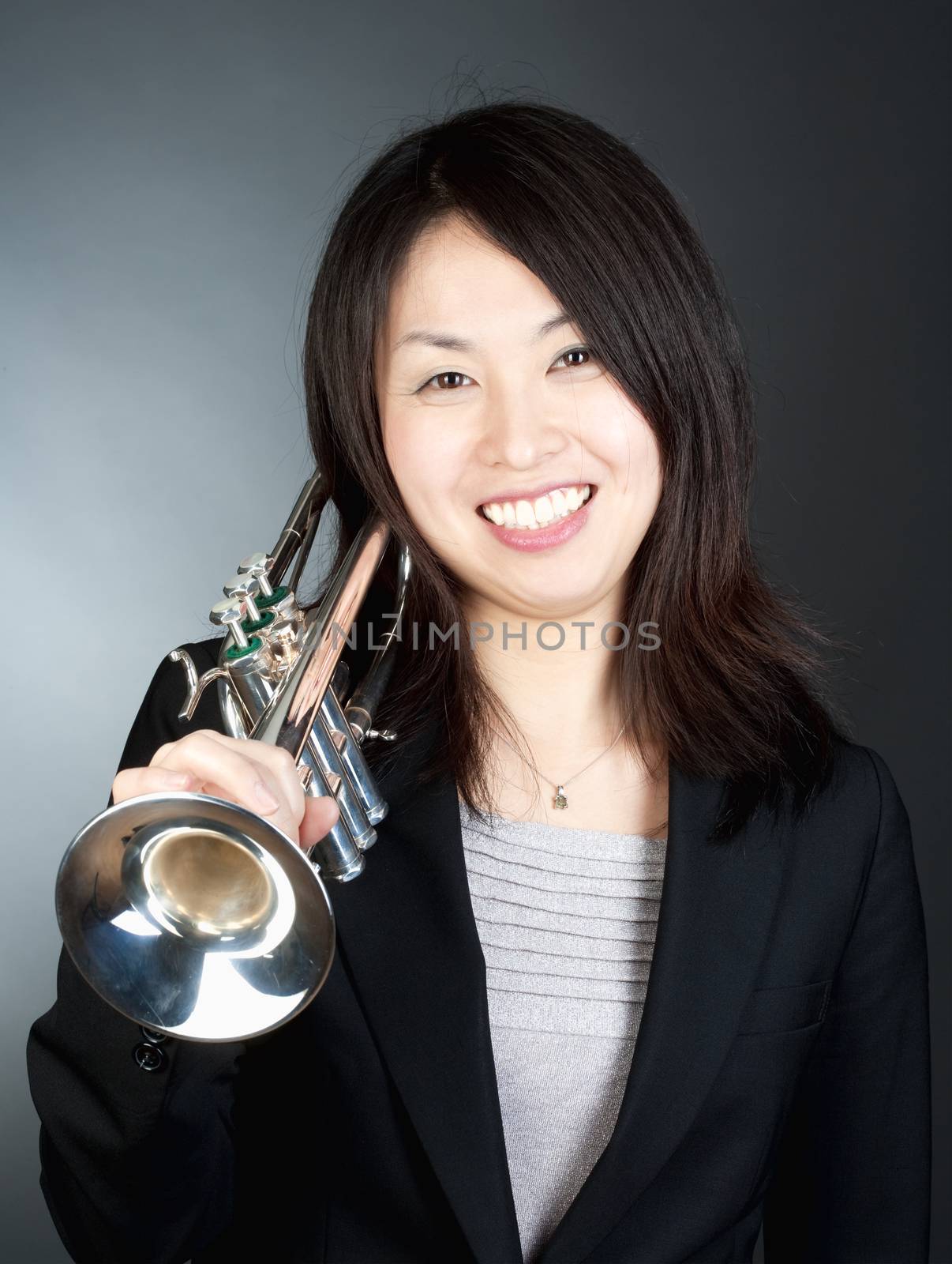 Portrait of a Female Trumpet Player by courtyardpix