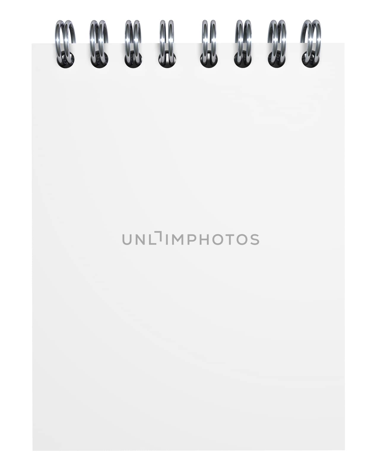 Blank paper notebook with empty space on page for your business advertising, creative web copy and messages. Isolated on white background.