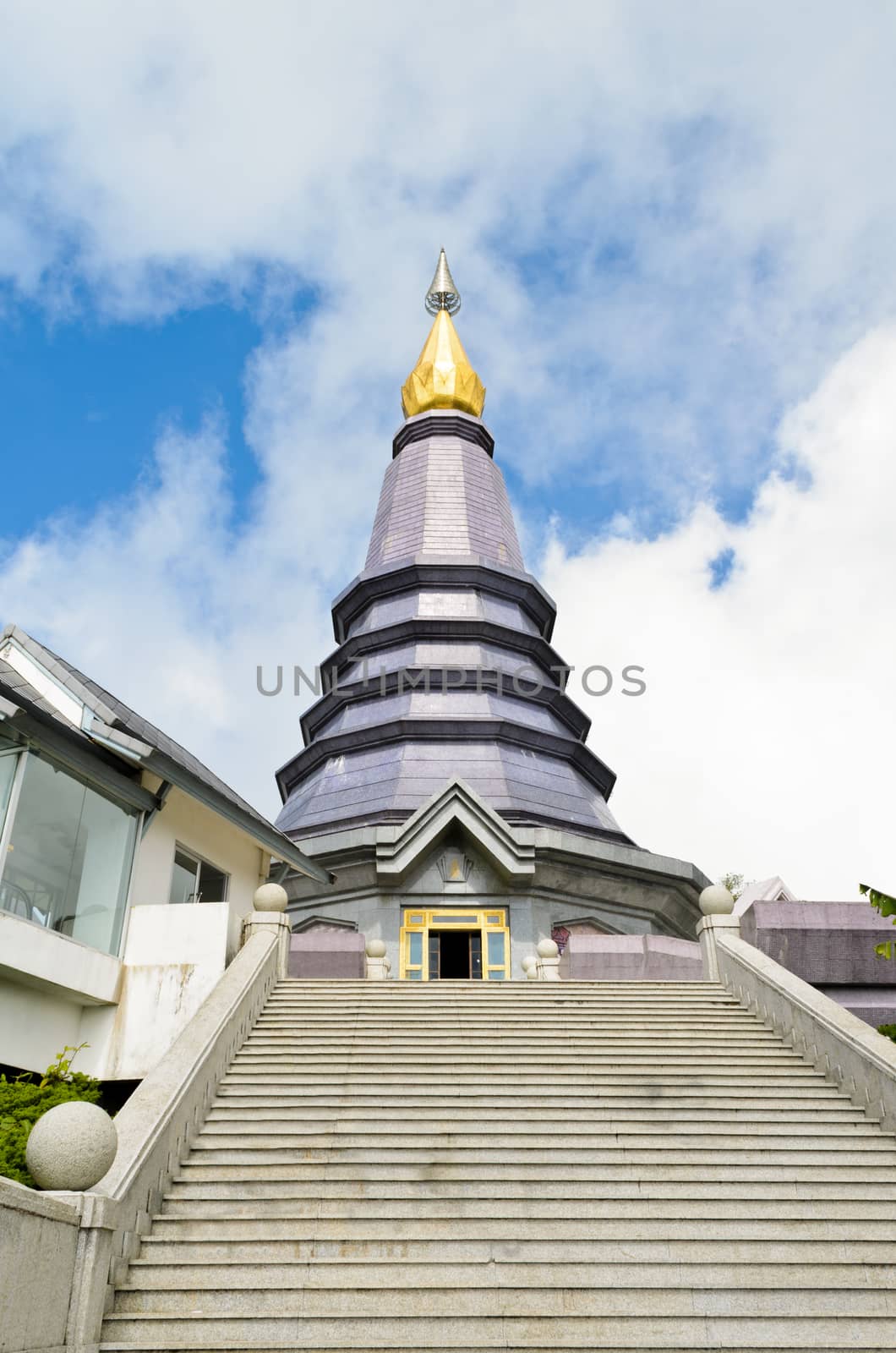 Phra Mahathat Napapolphumisiri pagoda on Doi Intanon mountain in Chiang Mai province of Thailand.