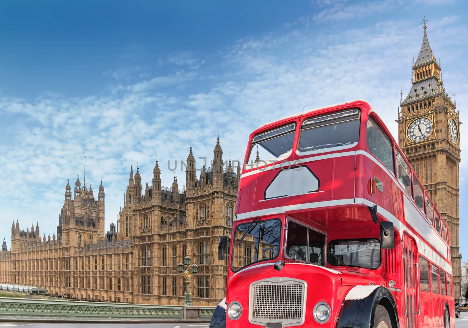 Red double-decker for Parliament by mot1963