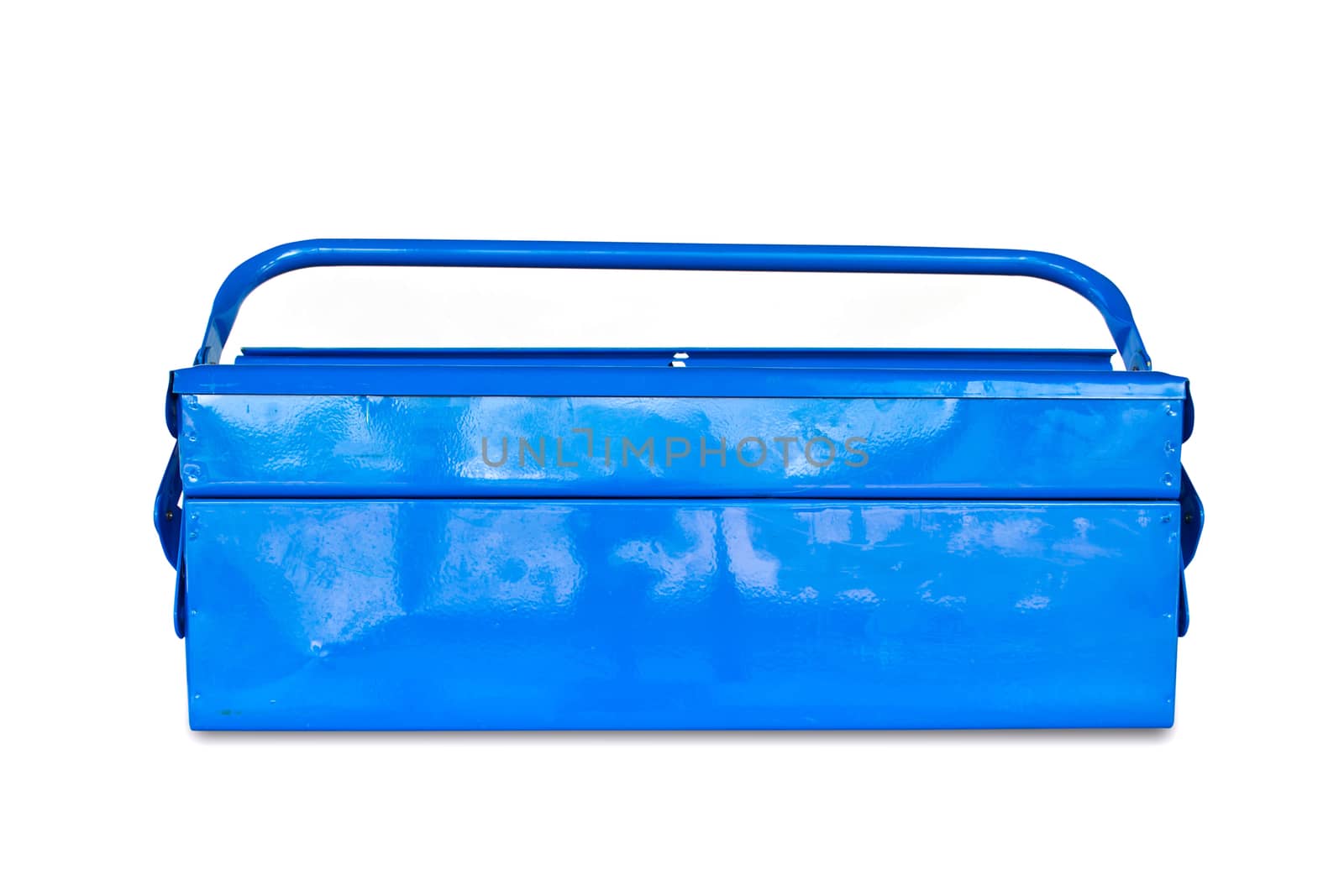 Blue tool box isolated on white background