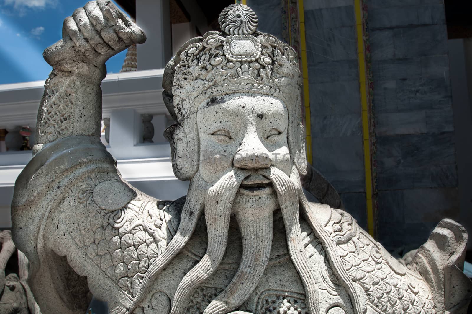 stone figure at Wat Phra Kaew ancient temple in Thailand Bangkok by weltreisendertj