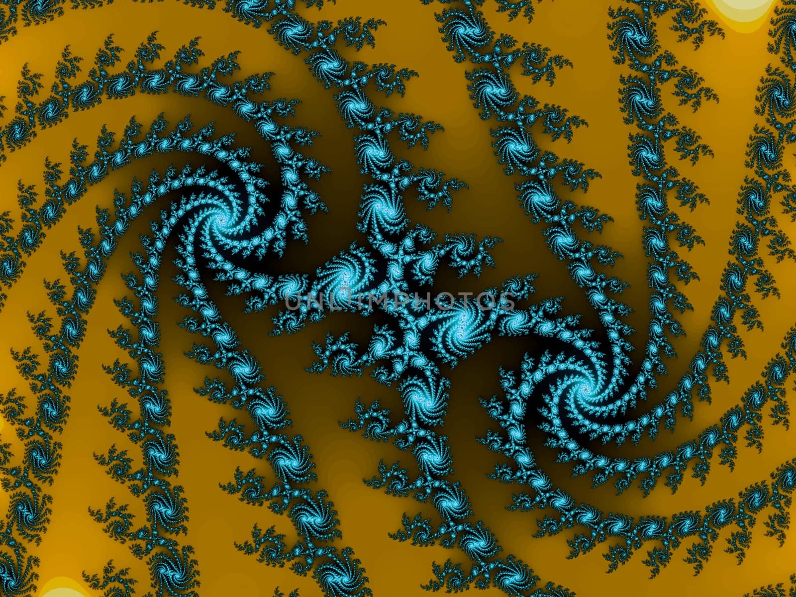 Digital computer graphic - rendering. Decorative fractal spiral in a bright colors for design.