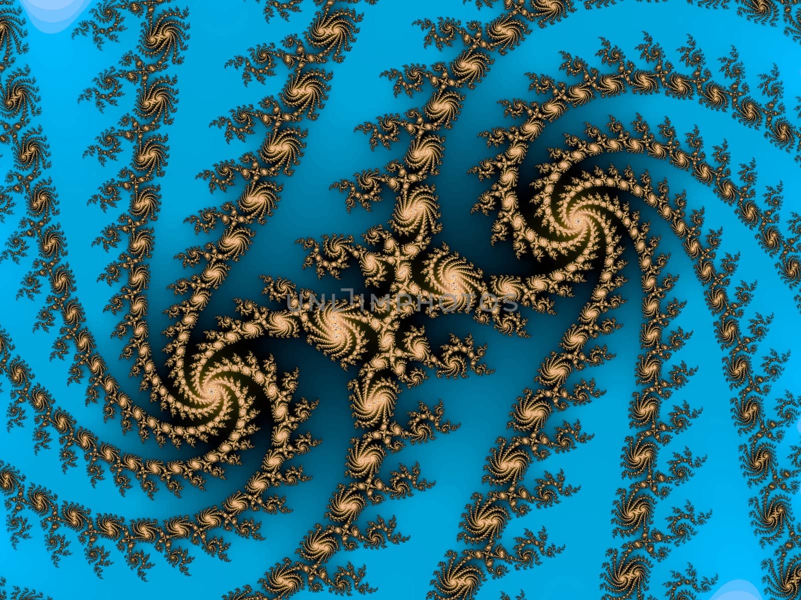 Digital computer graphic - rendering. Decorative fractal spiral in a bright colors for design.
