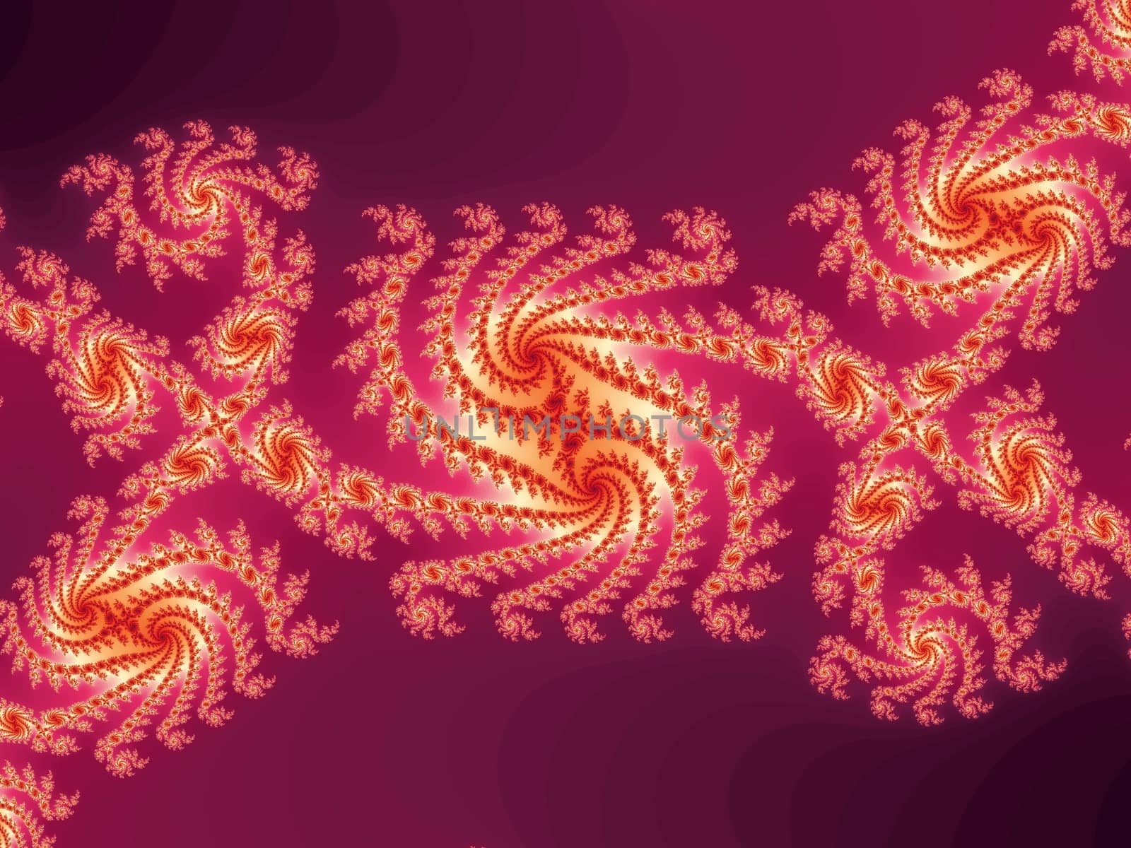 Digital computer graphic - rendering. Decorative fractal spiral in a pink colors for design.