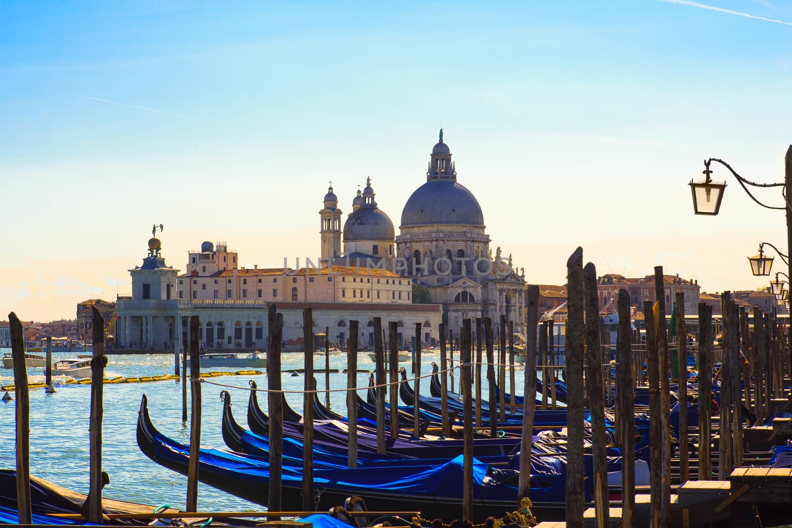 VENICE, ITALY - APRIL, 26: Gondolas in the Venice lagoon on April 26, 2014