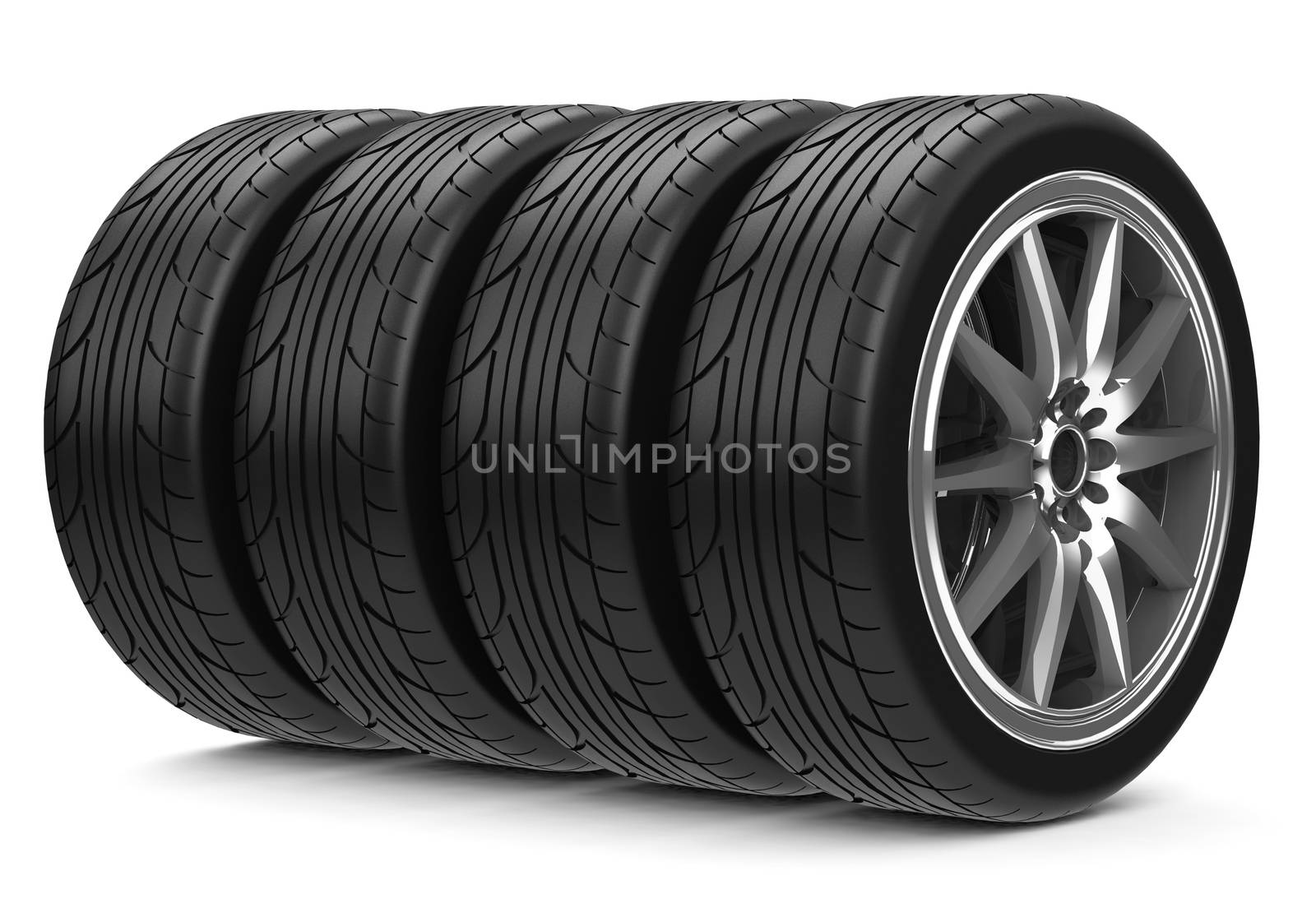 3d generated tires for a car