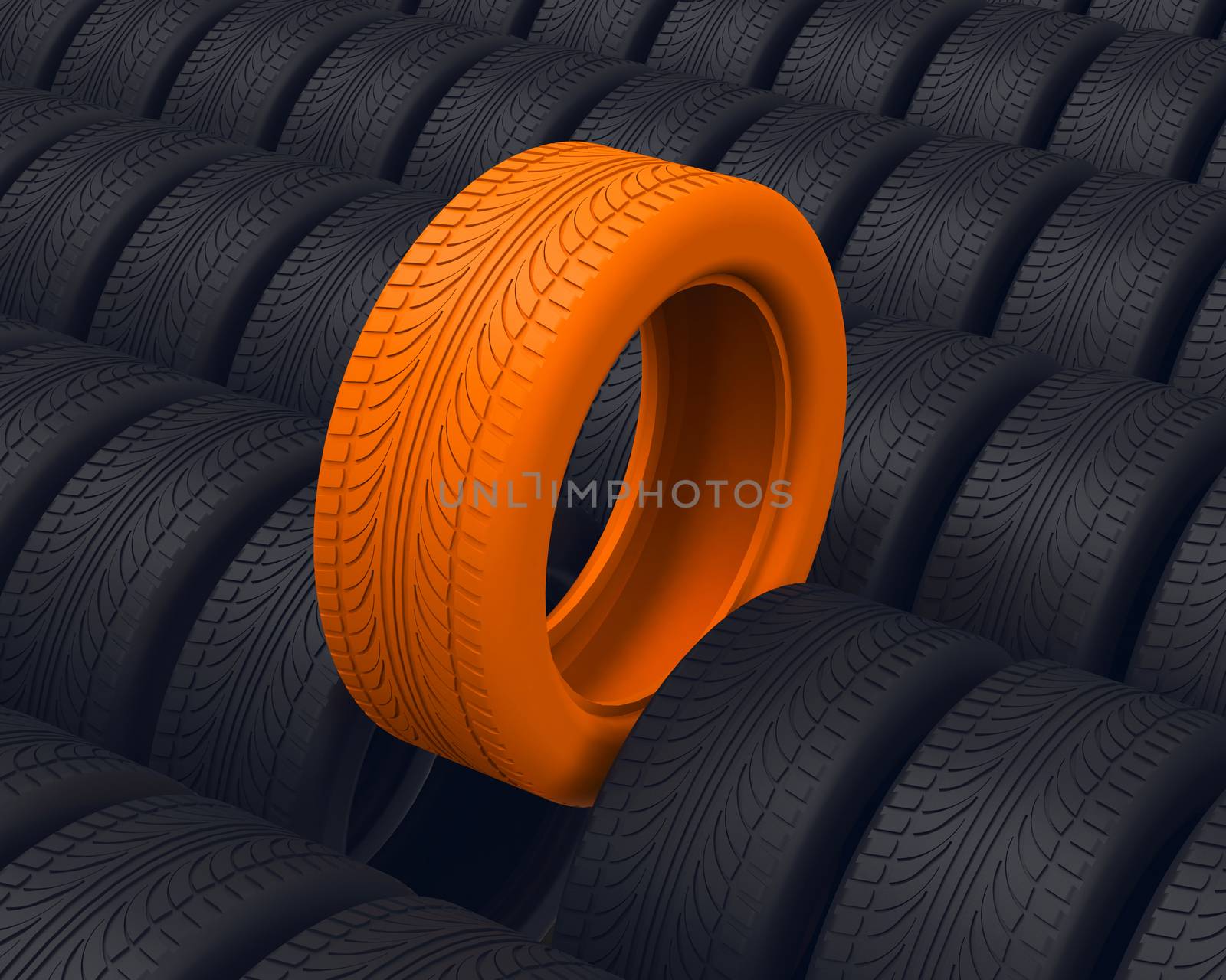 3d generated tire for a car
