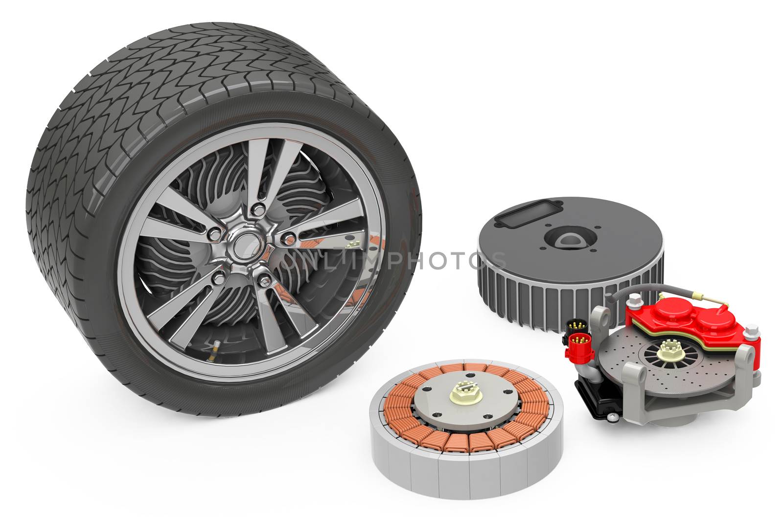 3d generated tire for car