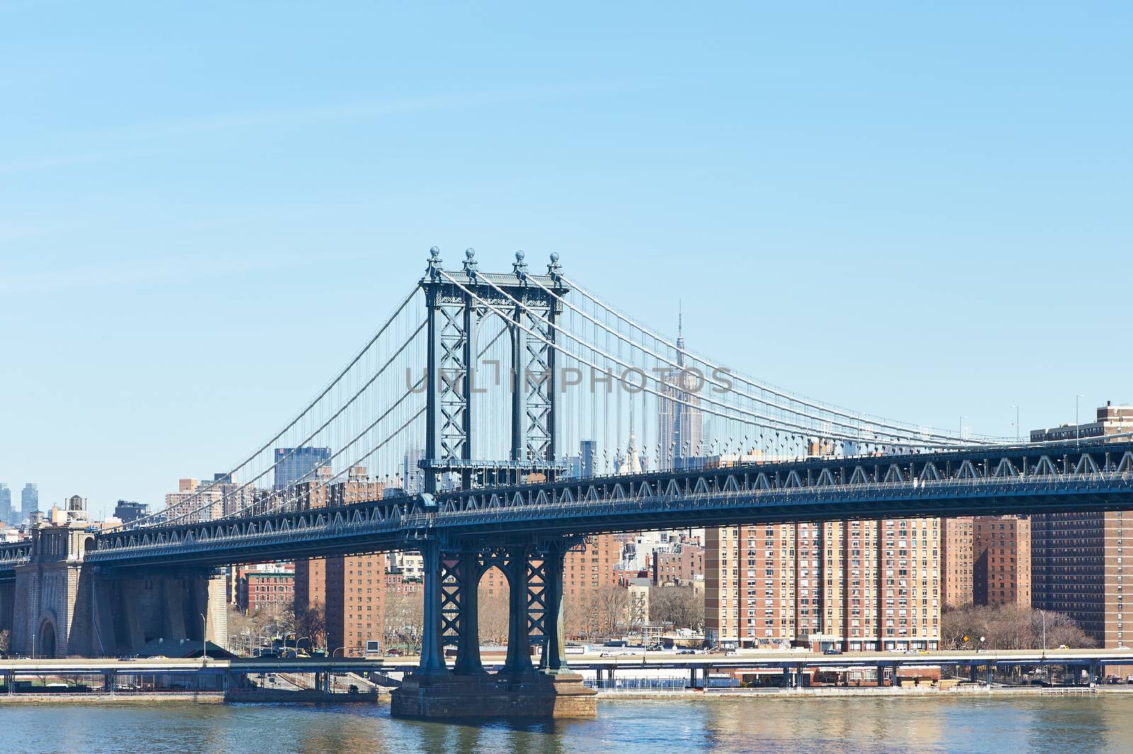 Manhattan Bridge and skyline view from Brooklyn Bridge by haveseen