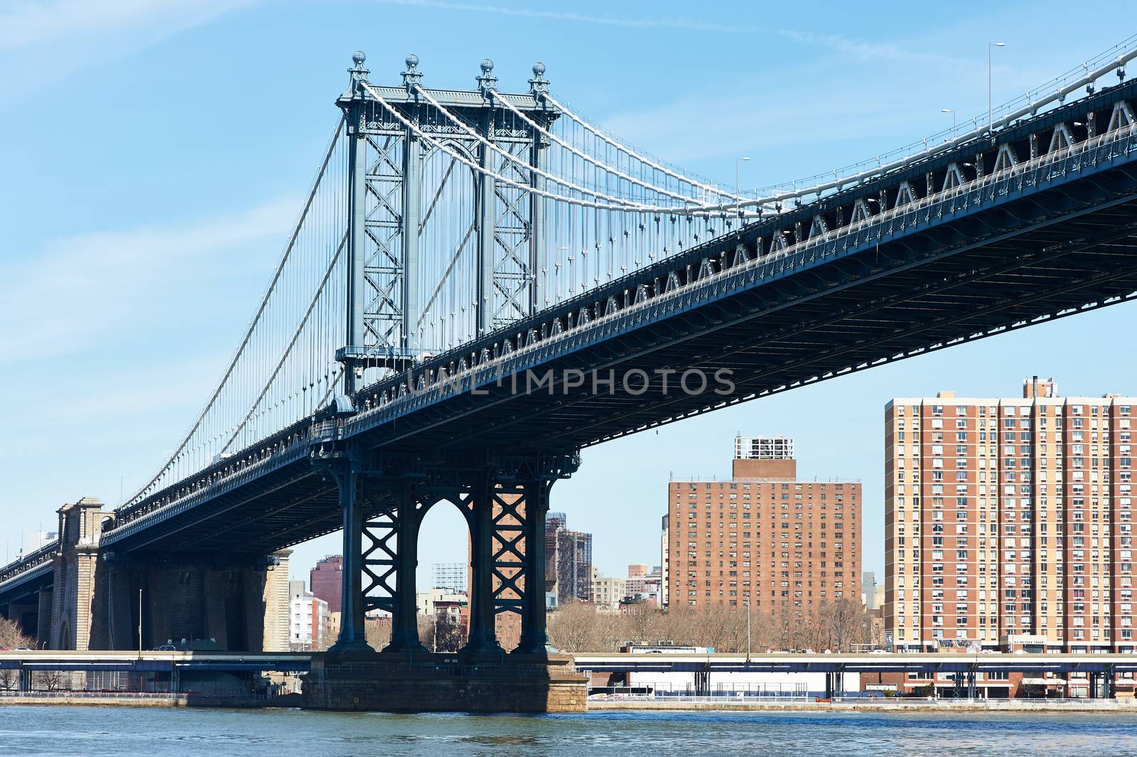 Manhattan Bridge and skyline view from Brooklyn by haveseen