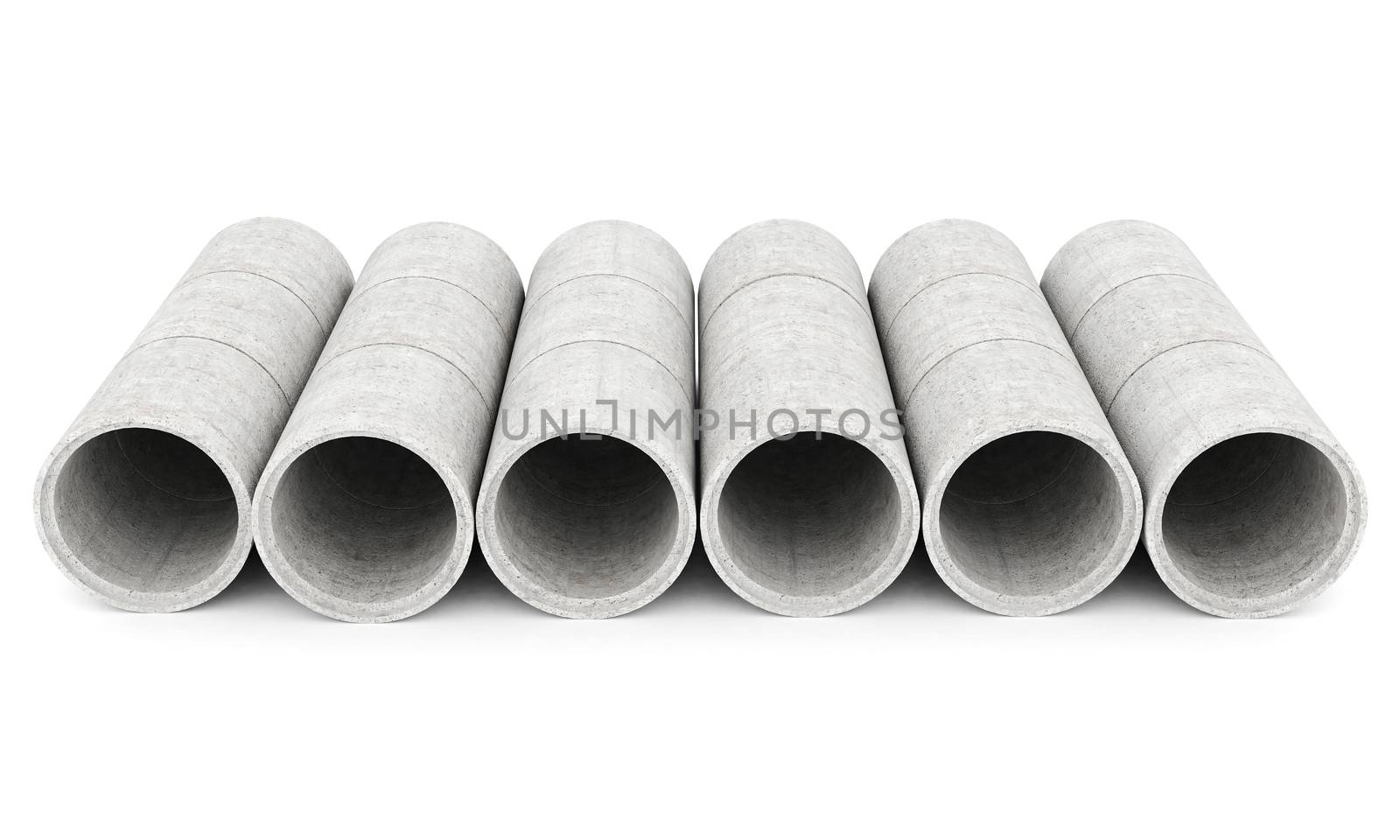 concrete pipes isolated on white background