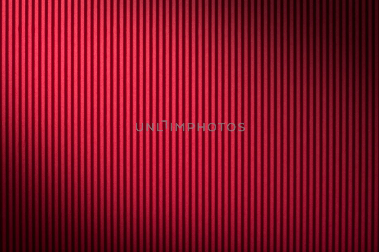 Corrugated paper texture for background. Red color. Top view 