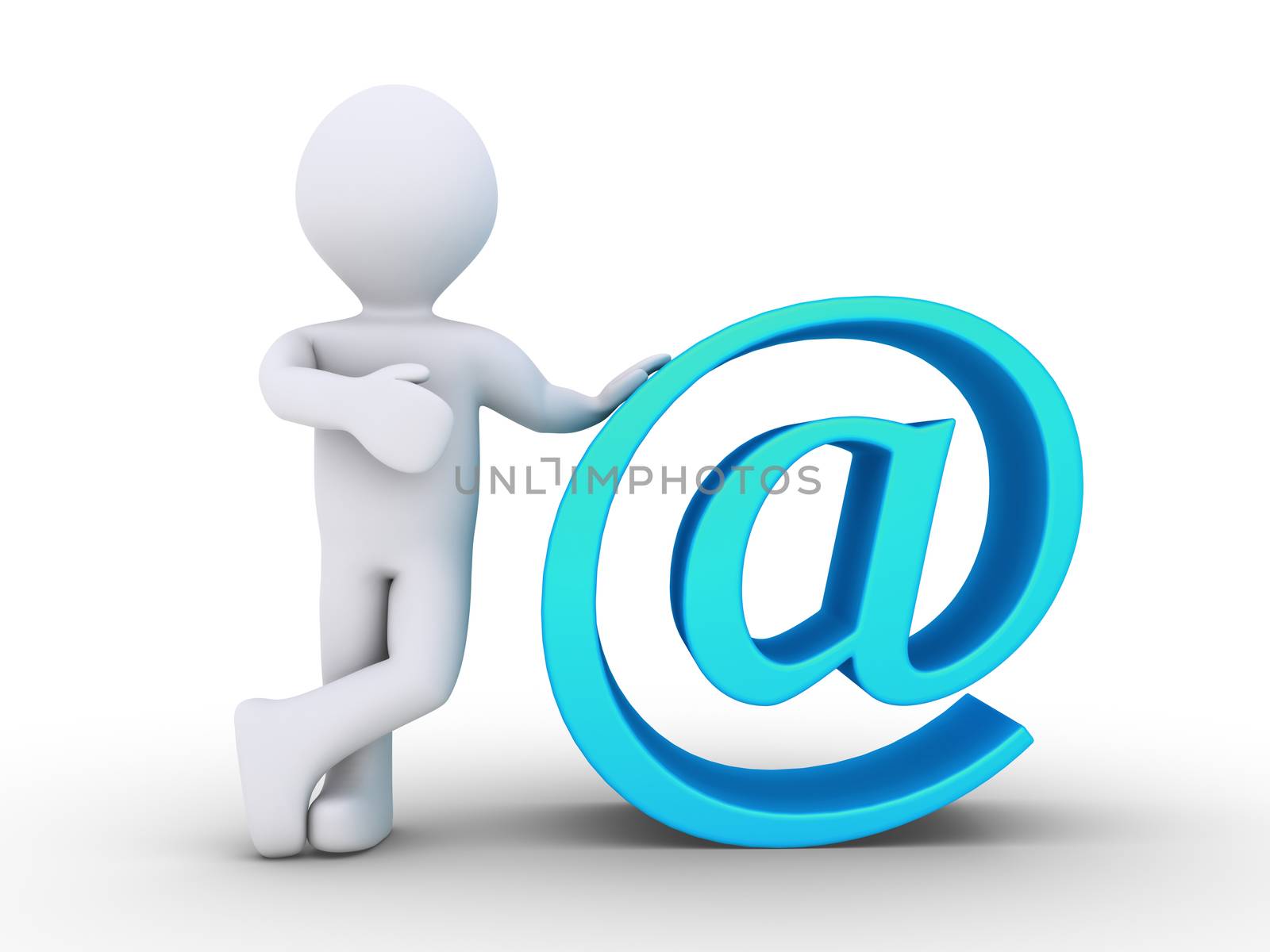 3d person is next to an e-mail symbol