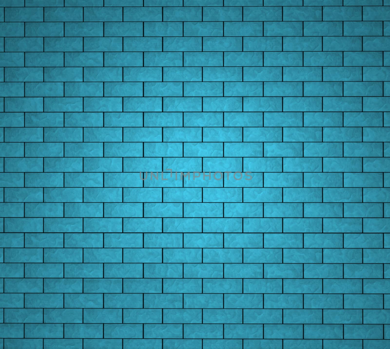 Urban background concept with a brick wall texture painted in blue and cyan with blank space for your copy and advertising text and message.