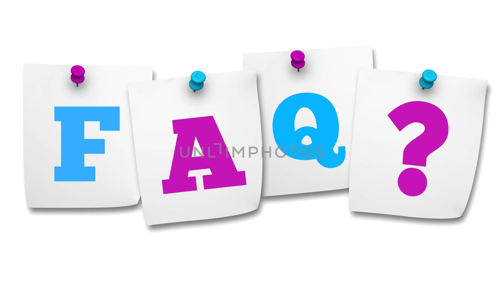 Faq And Question Mark On Post It by nirodesign