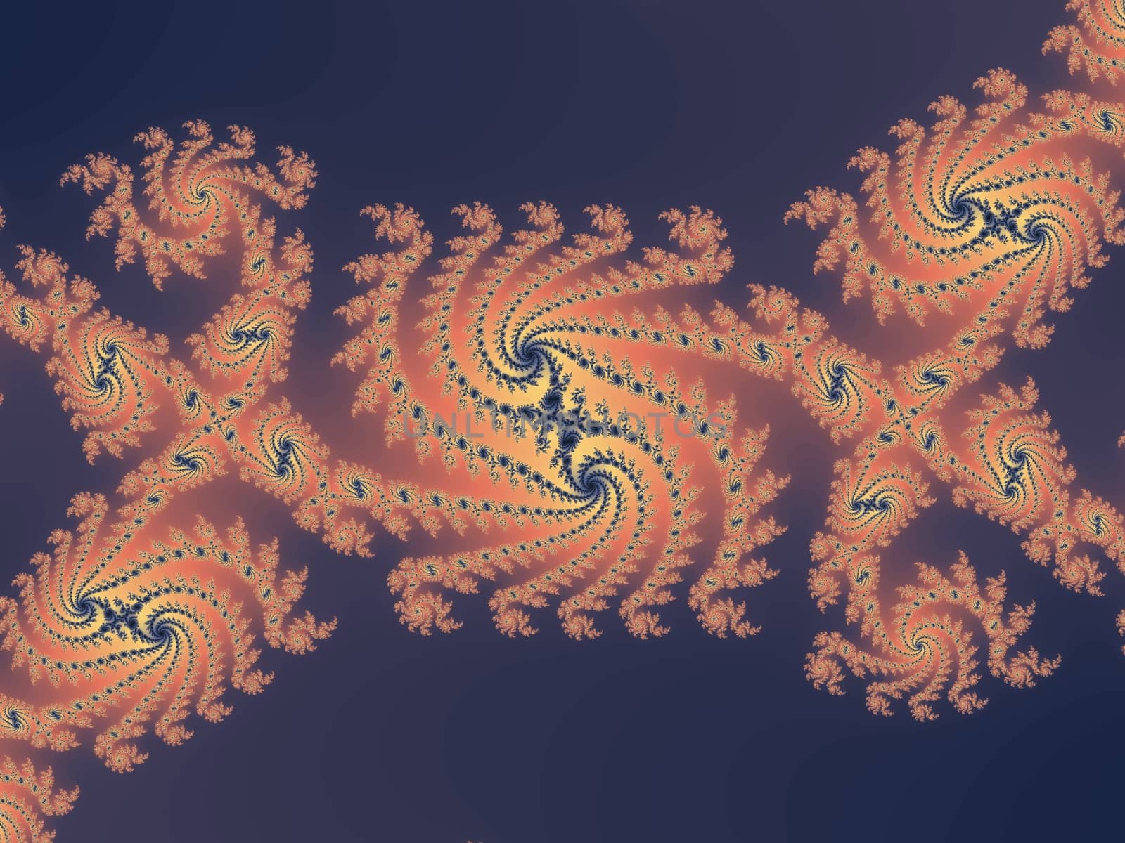 Digital computer graphic - rendering. Decorative fractal spiral in a purple colors for design.