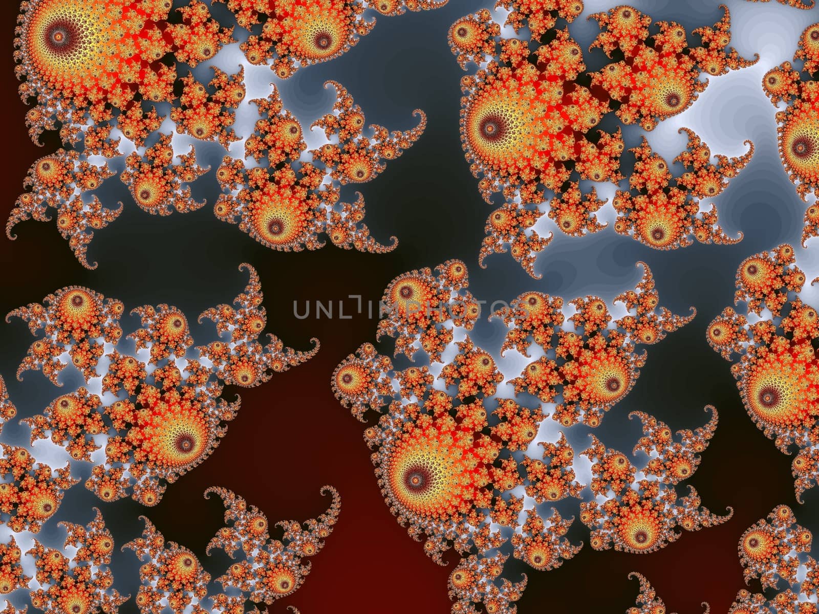 Digital computer graphic - rendering. Decorative fractal background  in a dark colors for design.