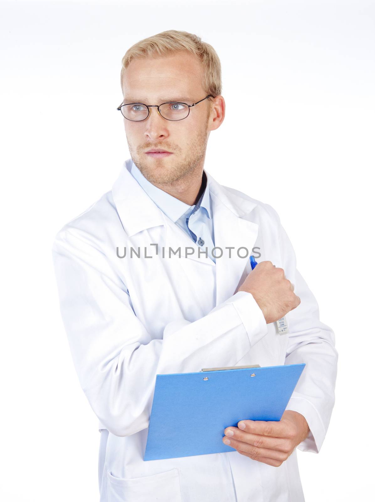 Portrait of a Young Doctor with Blond Hair