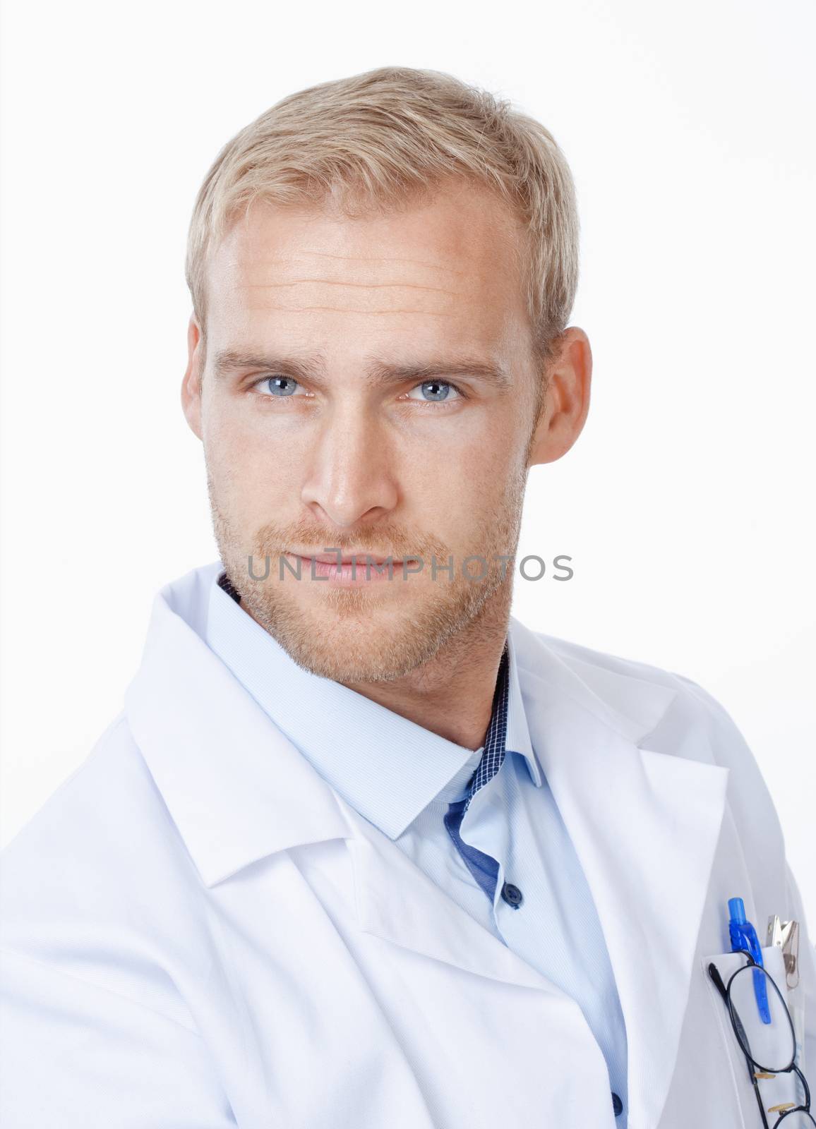 Portrait of a Young Doctor with Blond Hair