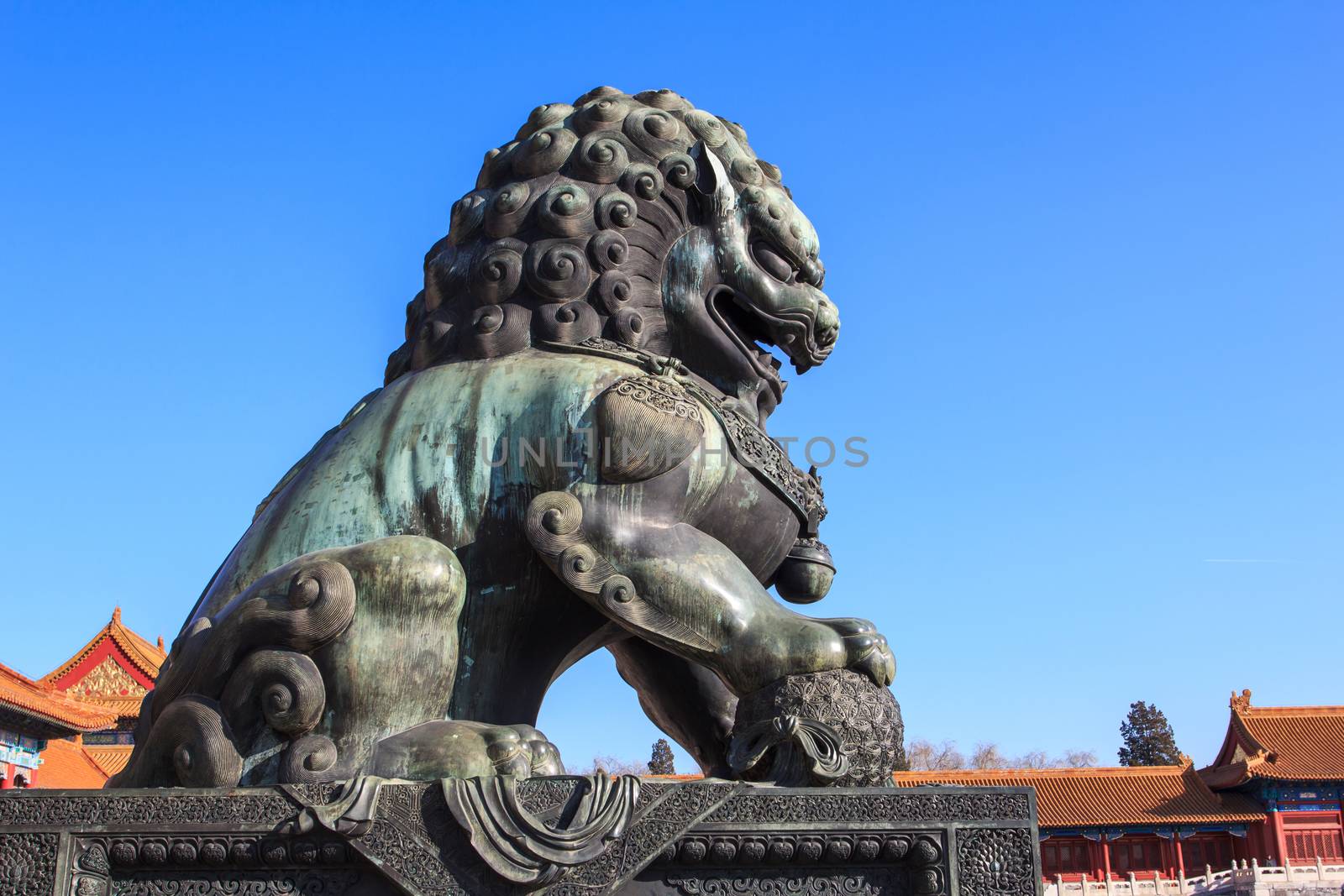 The Bronze Lion in the forbidden city