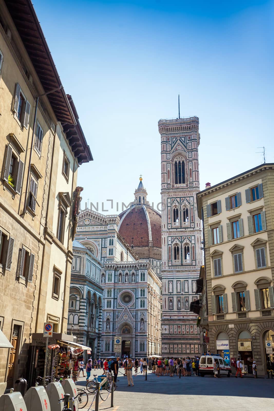 Pisa, Italy - August 10, 2013: Cathedral Santa Maria del Fiore and it's tower bell on August 10, 2013 in Florence, Italy