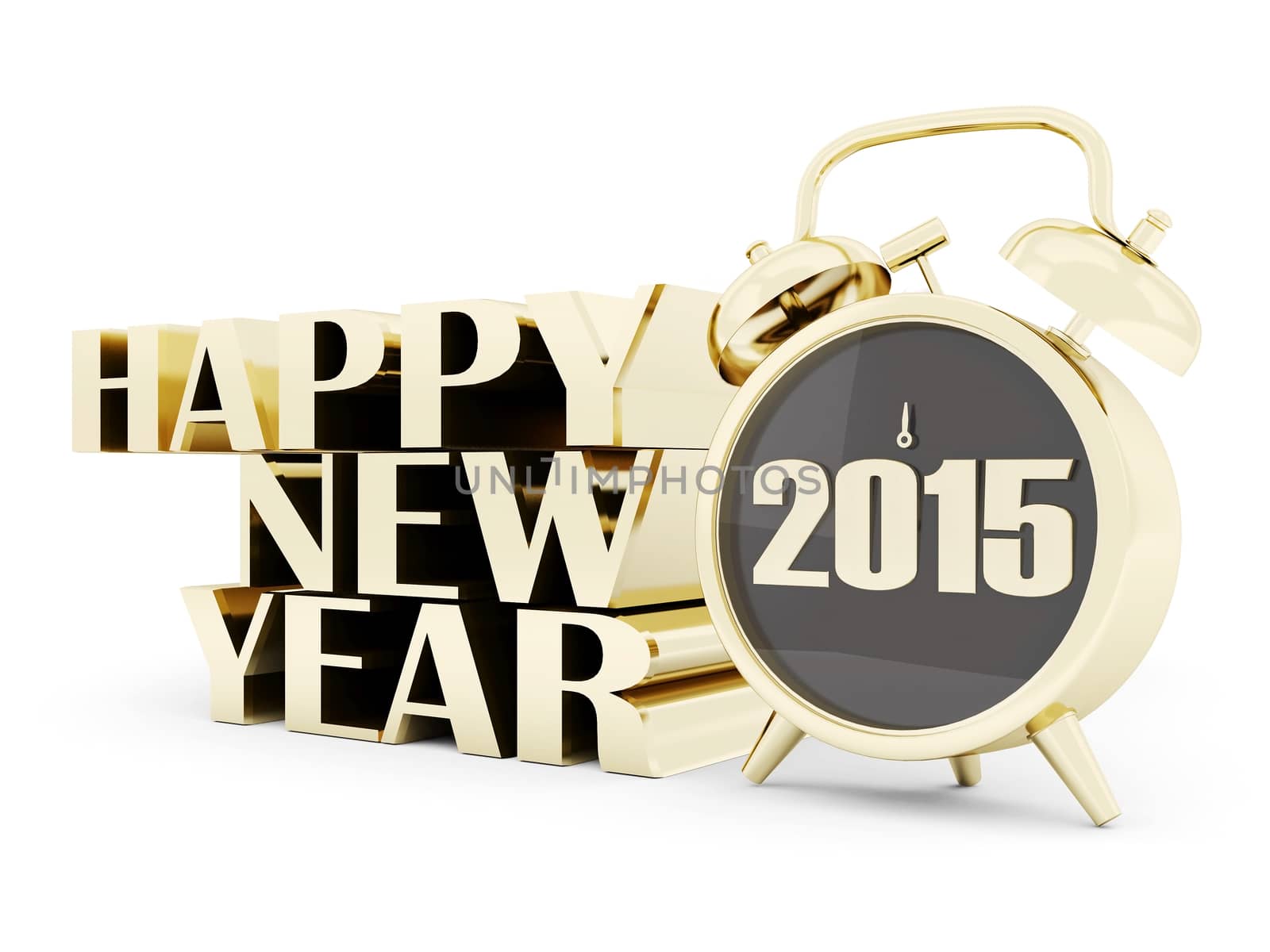 happy new year 2015 Illustrations 3d on a white background