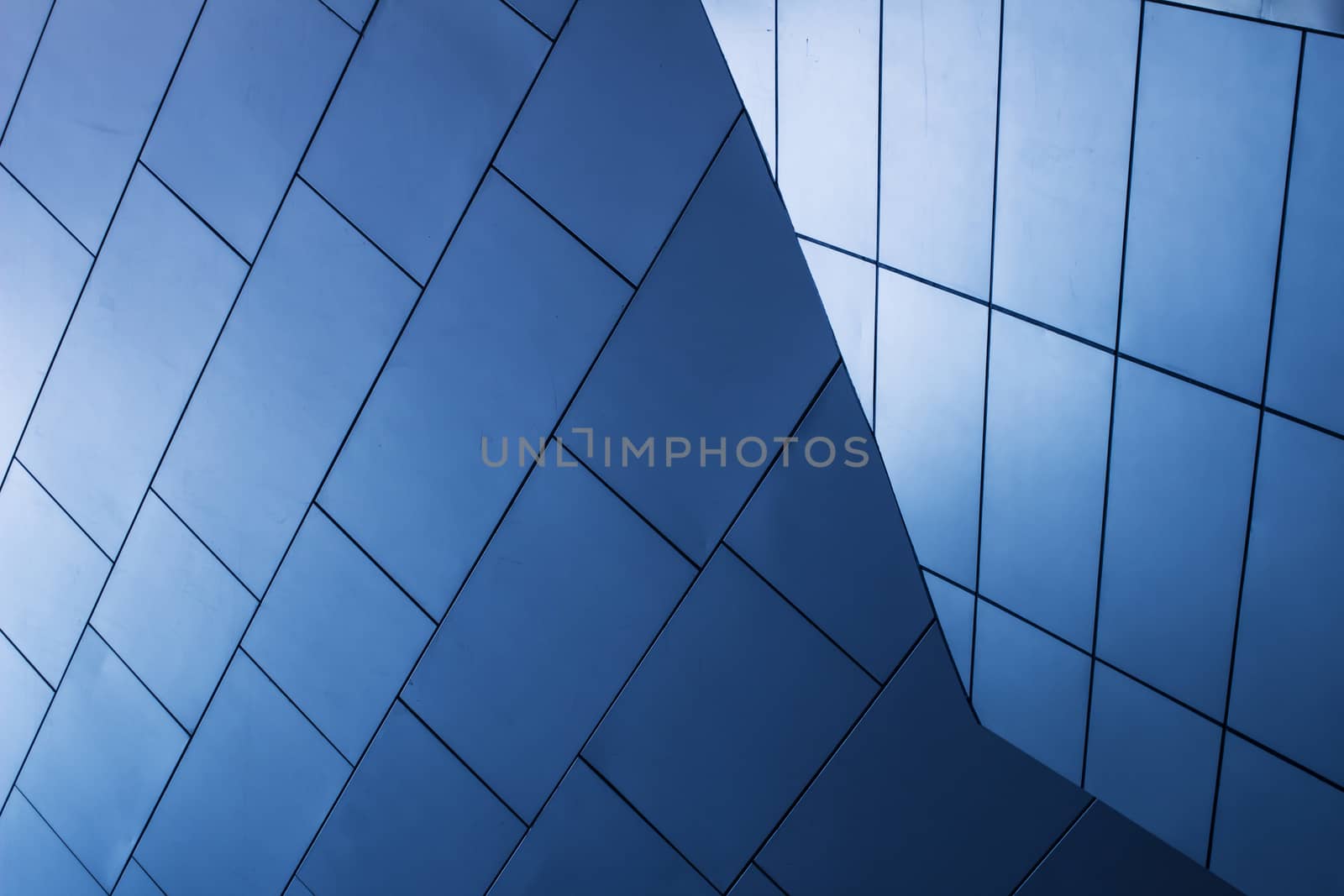 blue metal wall