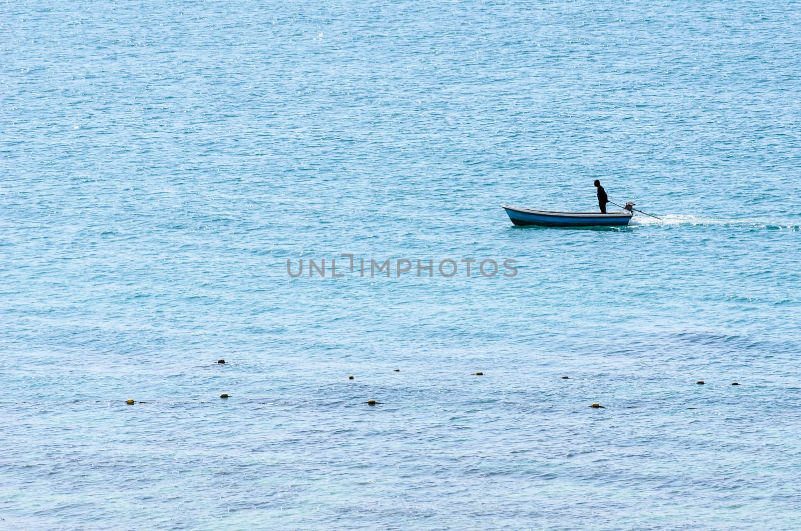 Boat on the blue sea by sweetcrisis