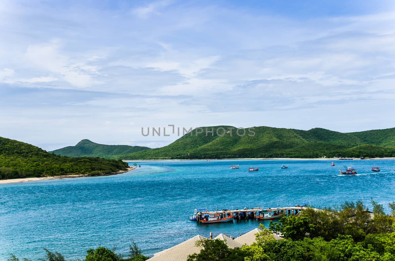 Green island and sea nature landscape by sweetcrisis