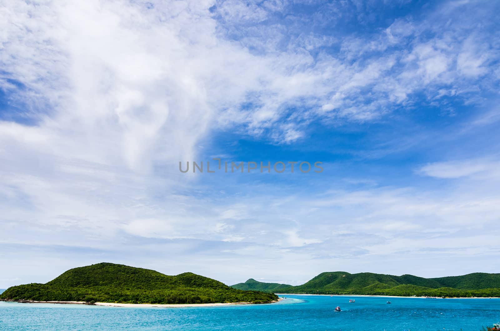 Green island and sea nature landscape by sweetcrisis