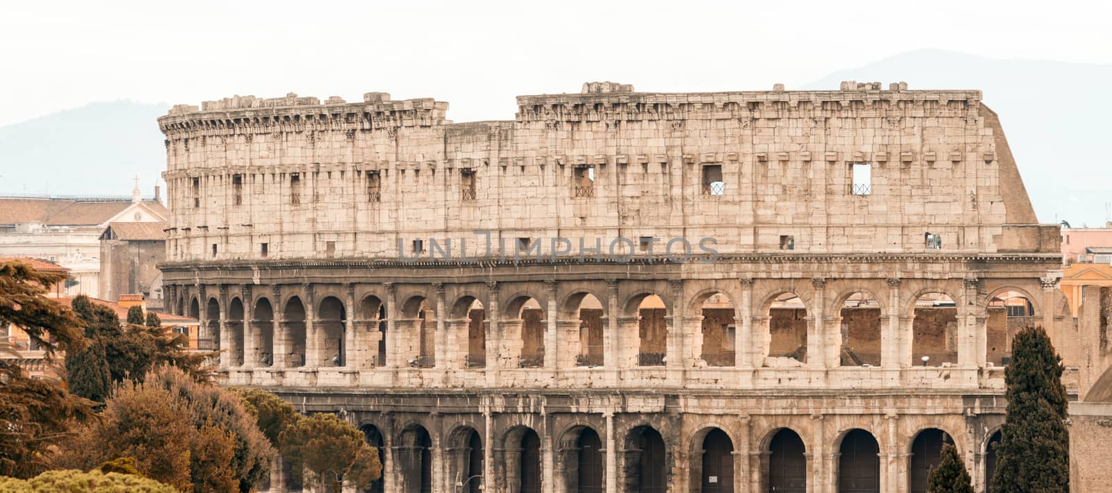 Beautiful view of Colosseum, Rome landmark.