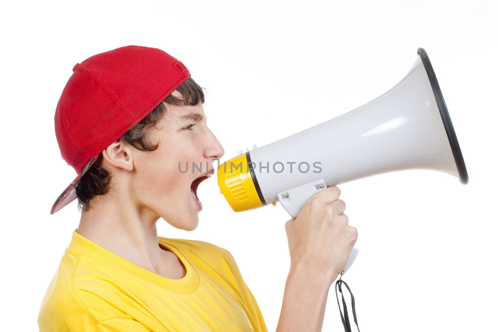 boy with megaphone by courtyardpix