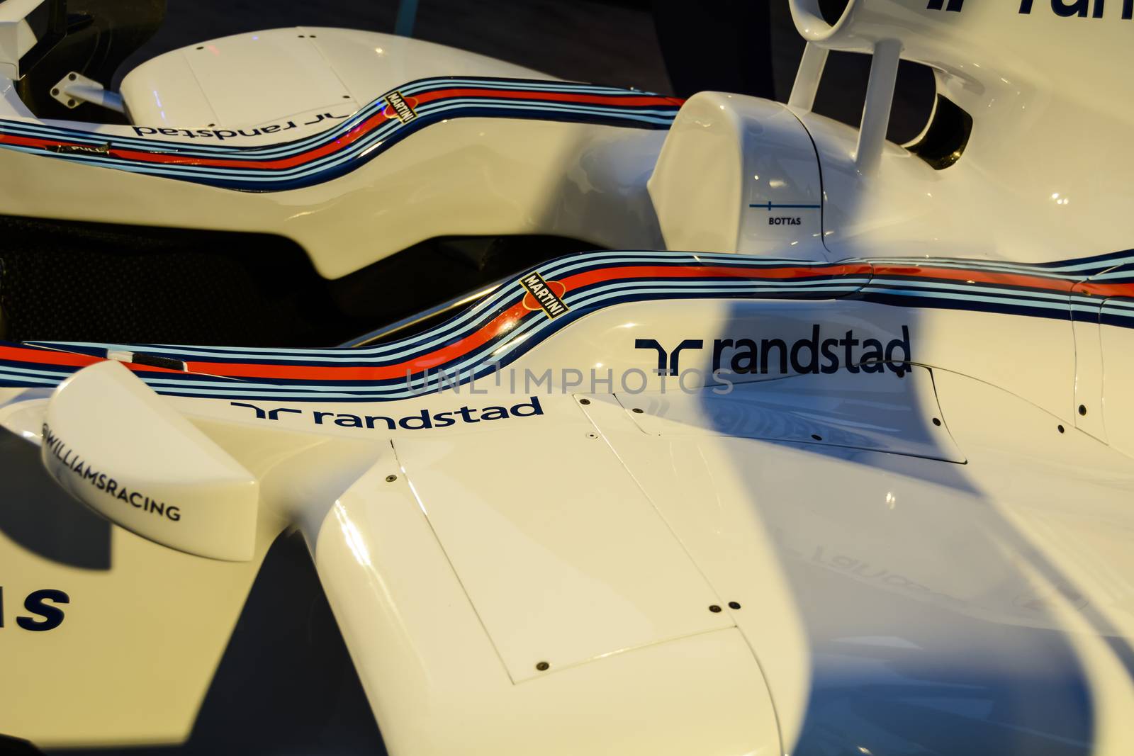 Bruxelles, Belgium - August 10, 2014: The pop-up bar Williams Terrazza Martini Racing, mixing cocktails and Formula 1 arrives in 
Brussels (Belgium), this week. La Terrazza Martini did this summer around Europe to celebrate the return of Martini as sponsor 
Formula 1.