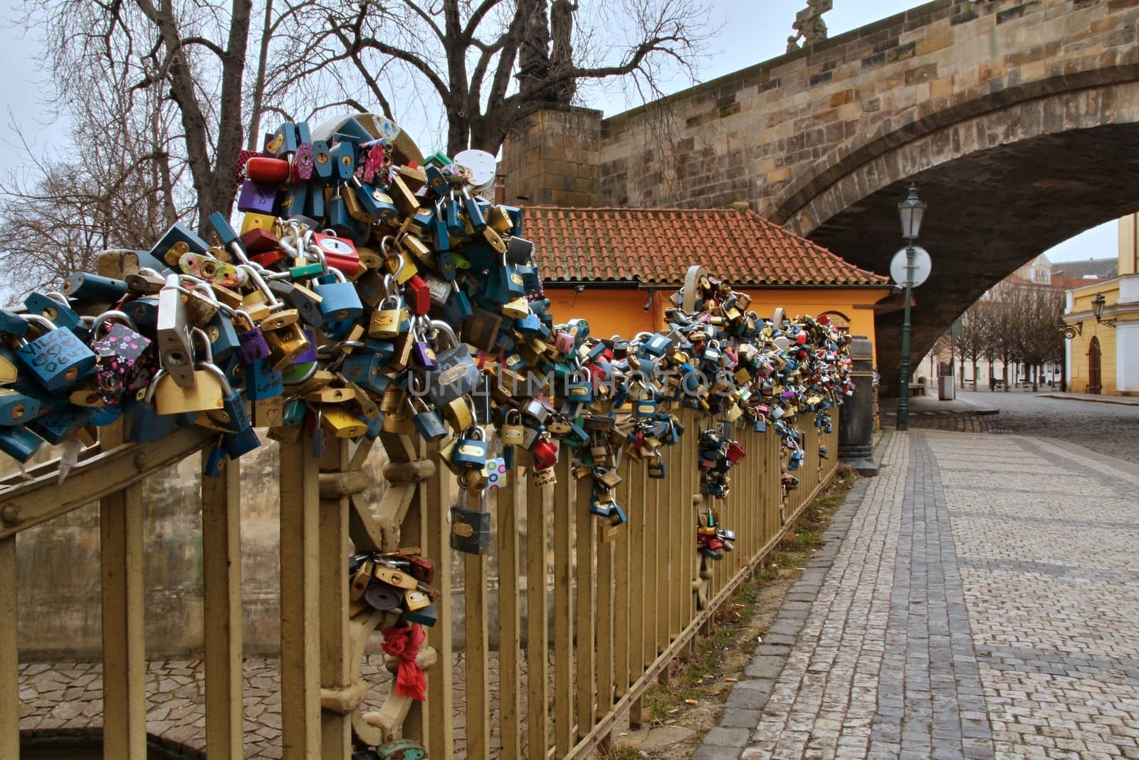 Charles bridge in Prague with love locks, Czech republic by Dermot68