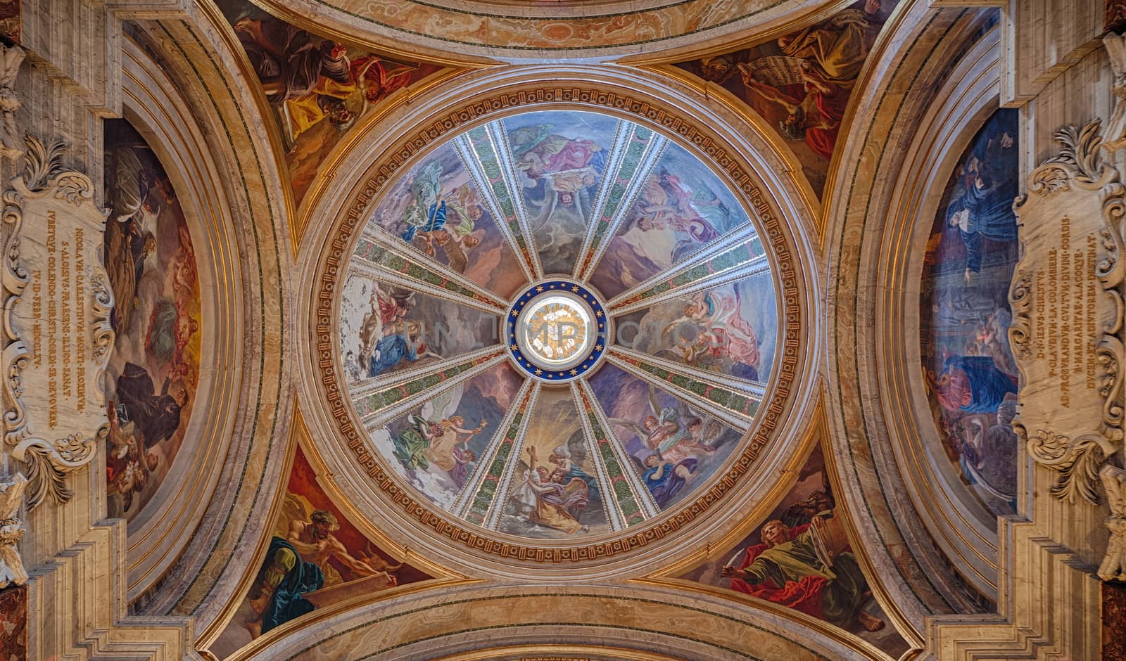 Fresco on ceiling of church St. Ignatius in Roma