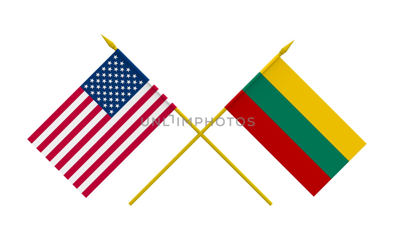 Flags, Lithuania and USA by Boris15