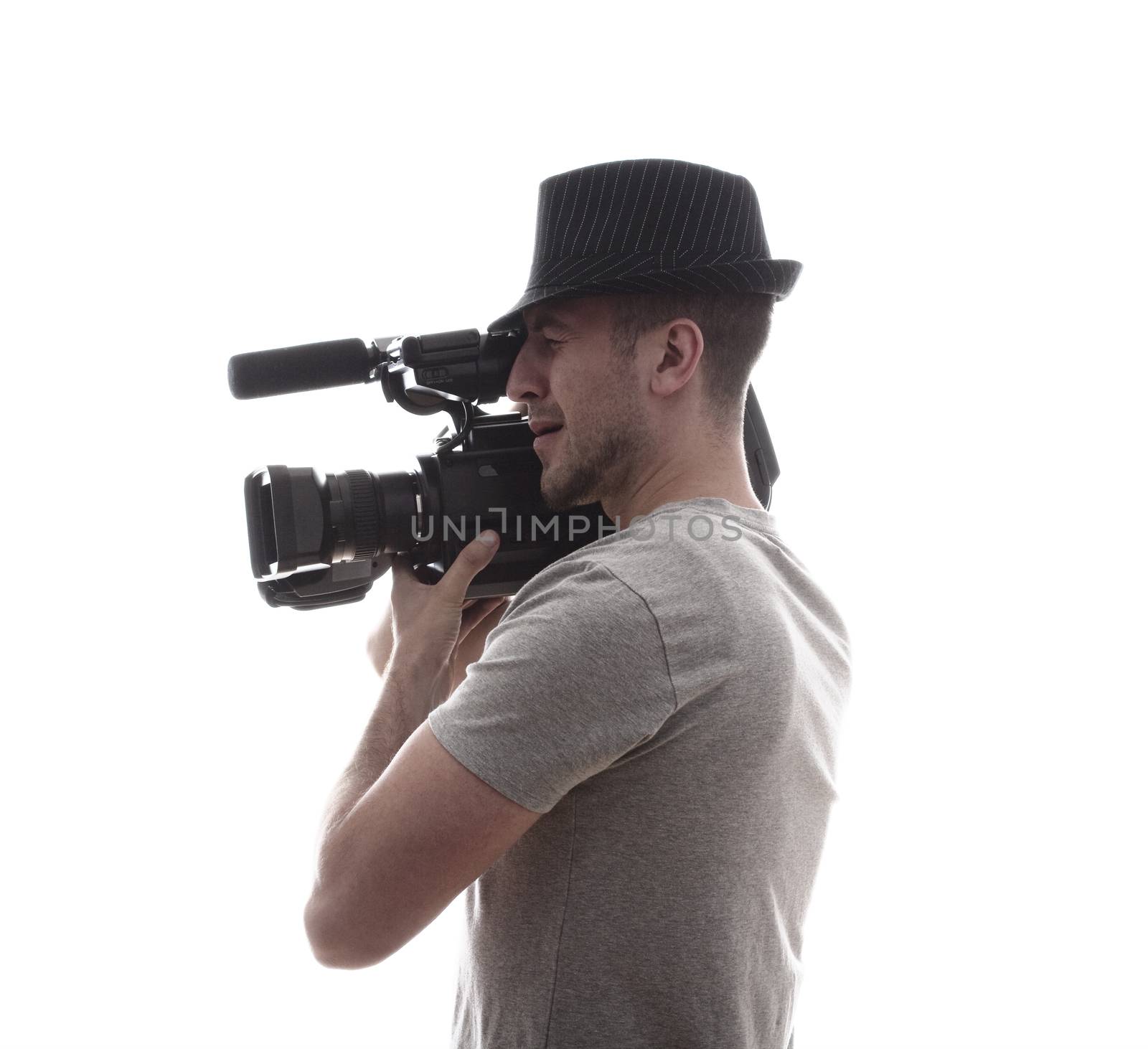 man with video camera by courtyardpix