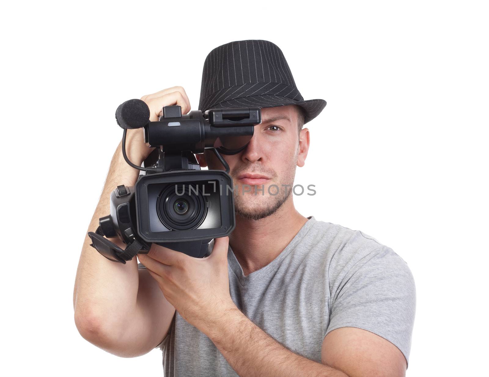 man with video camera by courtyardpix