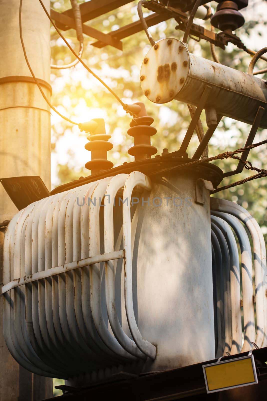 electrical transformer in city