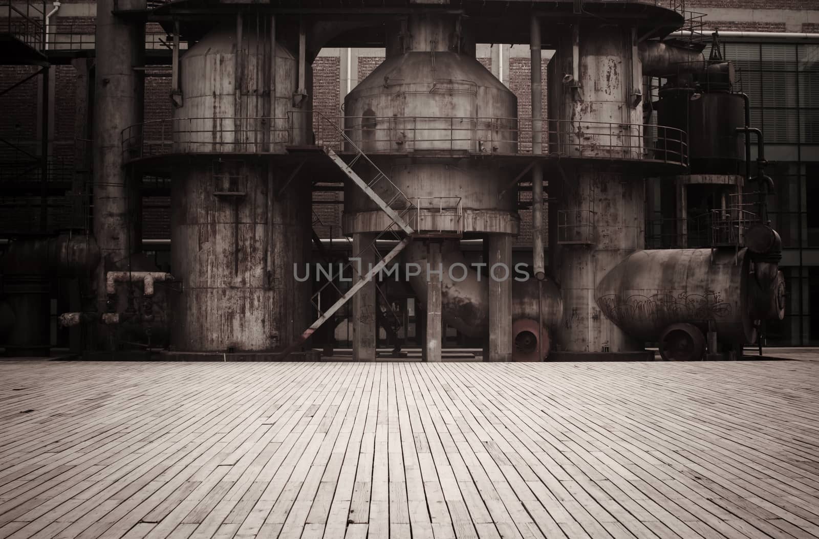 Old factory with antique color