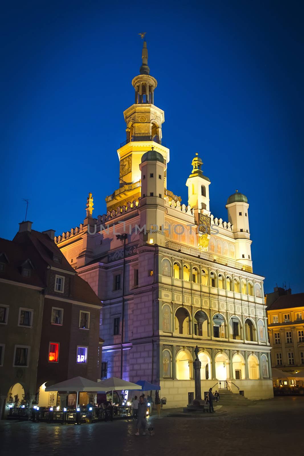 old town hall in Poznan - photo taken at night by furzyk73